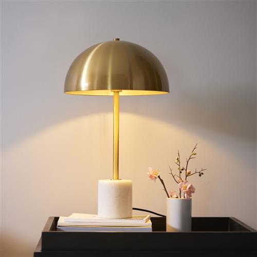 Mabel Aged Brass And White Table Lamp 7514-12