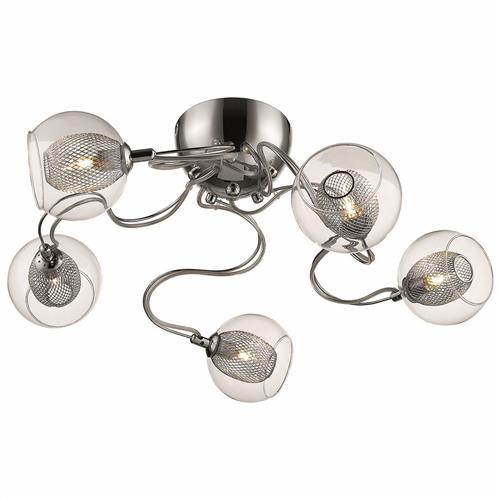 Belinda Chrome And Mesh Five Arm Semi Flush Fitting The Lighting