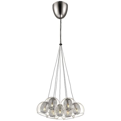 Belinda Chrome Mesh Seven Light Ceiling Pendant The Lighting