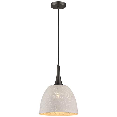 Holborn White/Black Perforated Domed Ceiling Pendant HOLB032WH1PEND