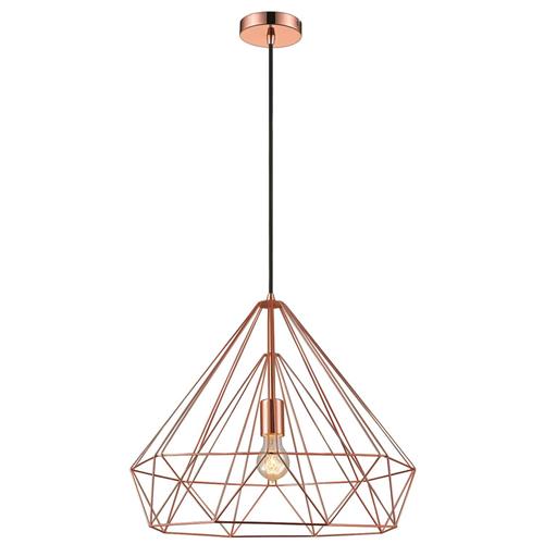 Merton Large Copper Double Cage Pendant Fitting MERT050CP1PEND