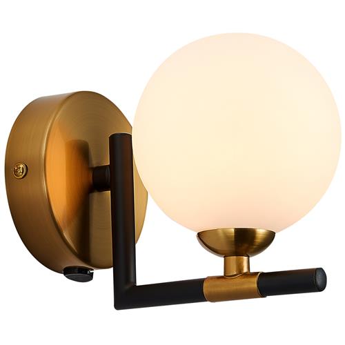 Batley Black and Brass Switched Wall Light BATL010MB1WAL