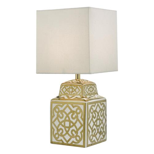 white and gold bedside lamp