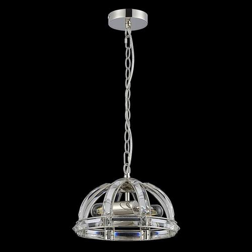 Baltimore Polished Nickel And Clear 2 Light Pendant LT32260