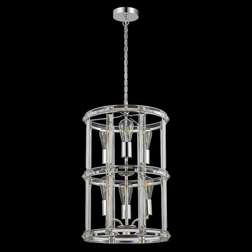 Baltimore Polished Nickel And Clear 6 Light Pendant LT32257