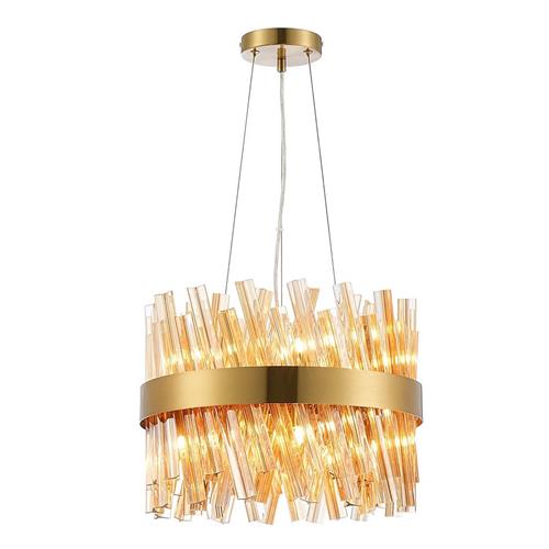 Boise Ceiling Pendant Brass Finish Amber Glass LT32131