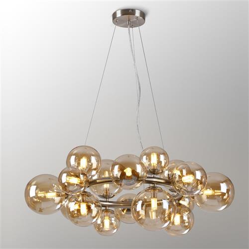 Denton Satin Nickel And Amber Plated 16 Light Pendant LT31866