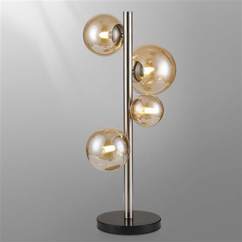 Denton Satin Nickel And Amber Plated Table Lamp LT31886