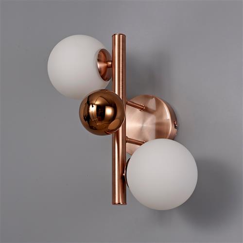 Charleston Copper and Opal Glass 2 Arm Wall Light LT30526