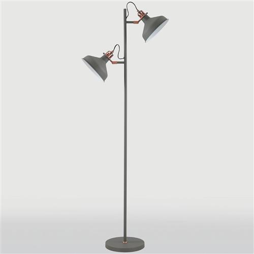 Nevada Grey & Copper Double Floor Lamp LT30574