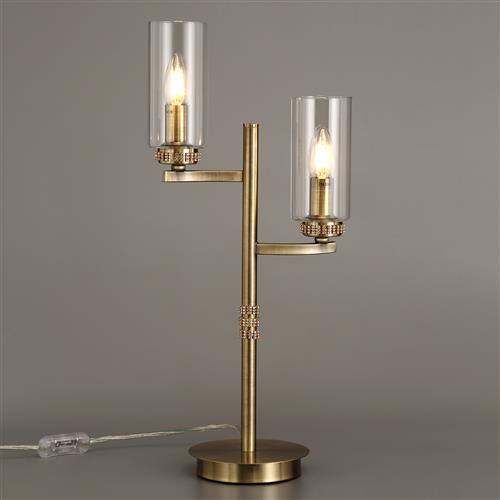 Kansas Double Antique Brass Table Lamp LT30322