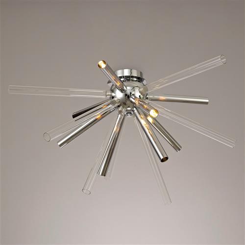 Anaheim 8 Light Chrome & Clear Glass Semi-Flush Fitting LT30366