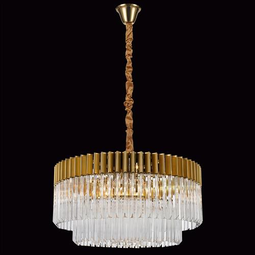 Moreno Brass And Clear 12 Light Ceiling Pendant LT30313