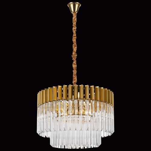 Moreno Brass And Clear 8 Light Pendant LT30314