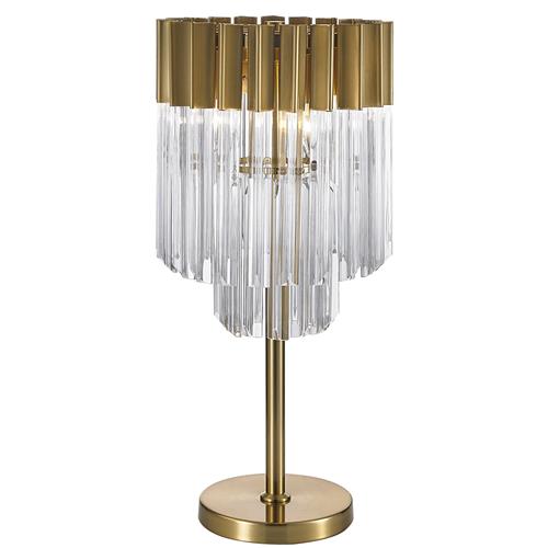 Moreno Brass And Clear 3 Light Table Lamp LT30316