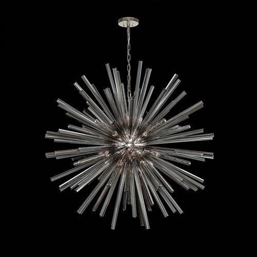 Portland Polished Nickel And Smoked Glass Ceiling Pendant LT31412