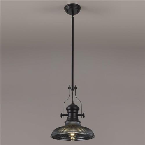 Rancho Matt Black And Smoked Pendant LT32932