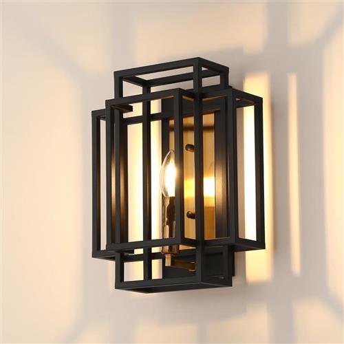 Sterling Black And Gold Wall Light LT32113