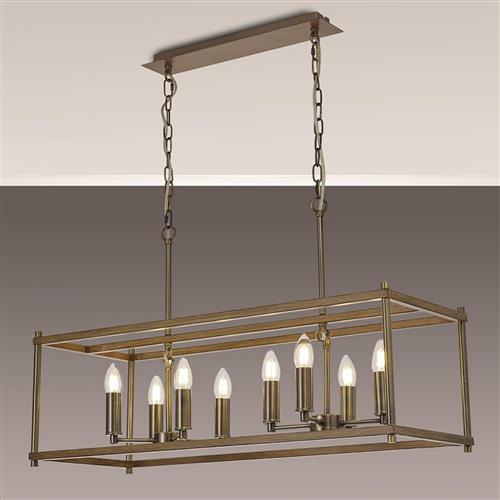 Winston Medium Oak And Antique Brass 8 Light Pendant LT32005