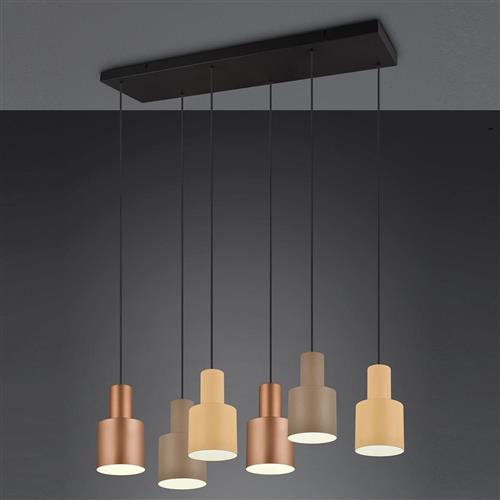 Agudo Large 6 Light Multi-Colour Linear Pendant 319400617