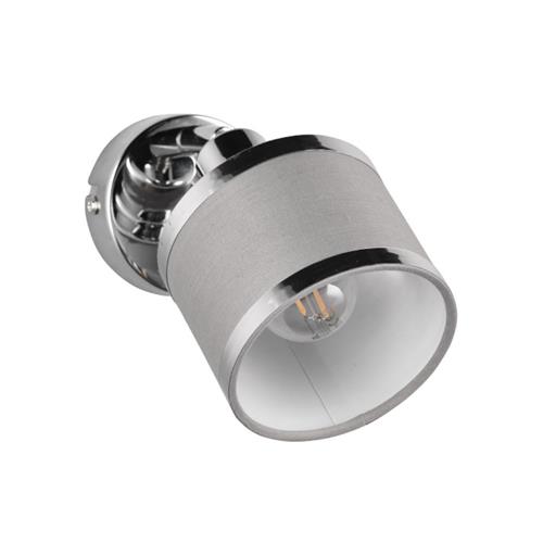 Arosa Polished Chrome And Grey Single Wall Light 812100106