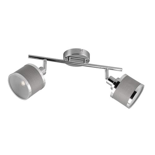 Arosa Polished Chrome And Grey Two Light Ceiling Spot 812100206