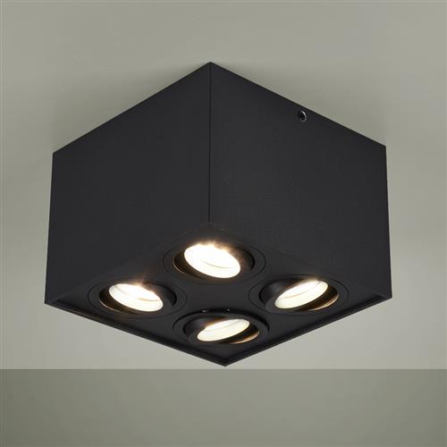 Biscuit Matt Black 4-Light Ceiling Spotlight 613000432