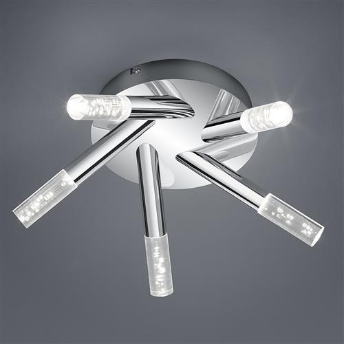 Bolsa LED IP44 Chrome Five Light Bathroom Ceiling Fitting 682410506