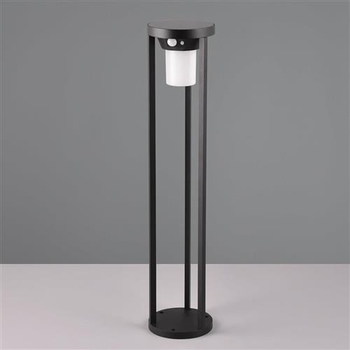 Carmo IP54 LED Solar Powered Matt Black Outdoor Post Lamp 441069132