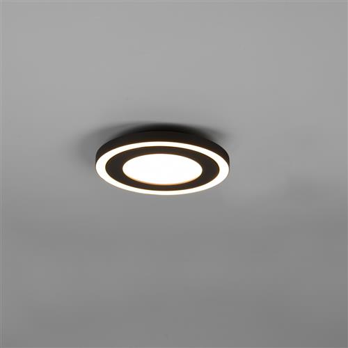 Carus Small LED Matt Black Round Flush Ceiling Fitting R67222032