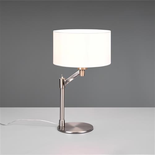 Cassio Matt Nickel And White Shade Table Lamp 514400107