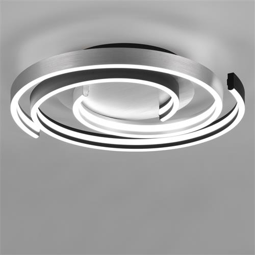 Caya LED Brushed Aluminium & Matt Black Flush Light 641910205