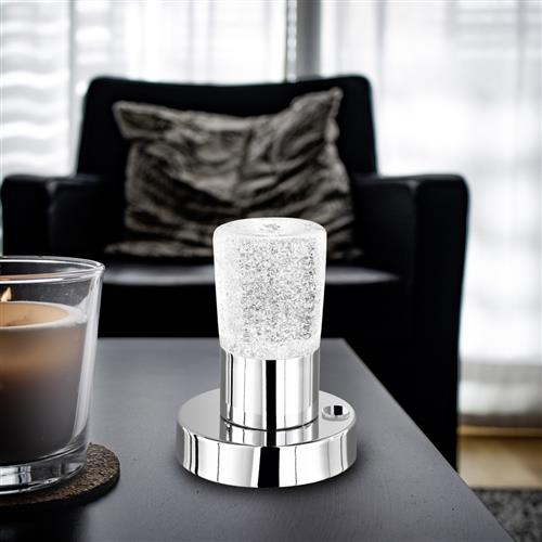 Cristo Chrome And Clear LED Touch Table Lamp 529690100