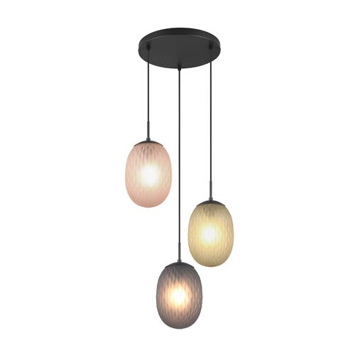 Facette Multicoloured Three Light Ceiling Pendant 364230317