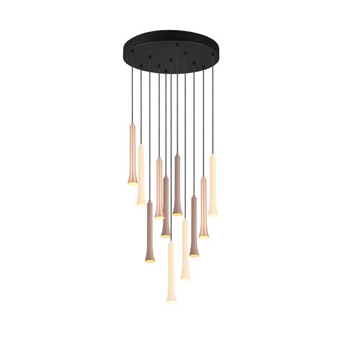 Fiato 11 Light Black And Multicoloured LED Ceiling Pendant 352091117