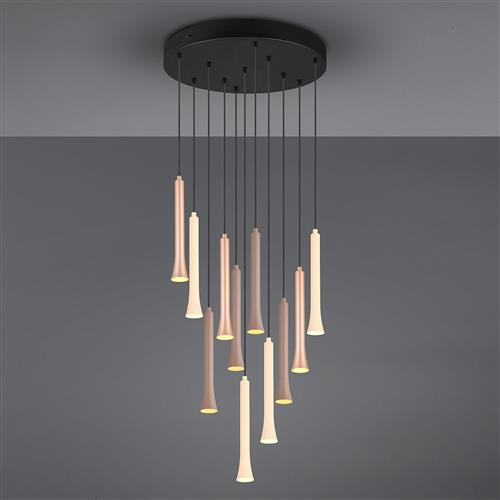 Fiato 11 Light Black And Multicoloured LED Ceiling Pendant 352091117