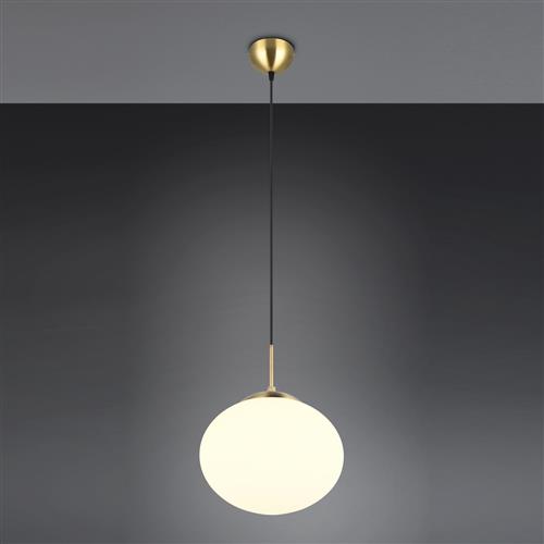 Fomento 300mm Matt Brass And White Ceiling Pendant 363100108