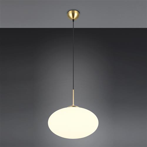 Fomento 400mm Matt Brass And White Ceiling Pendant 363190108