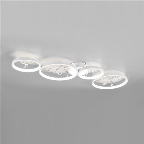 Groovy Matt White LED 4 Light Flush Ceiling Fitting 642110431