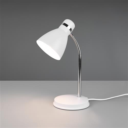 Harvey Adjustable Matt White And Chrome Desk Lamp R50731031