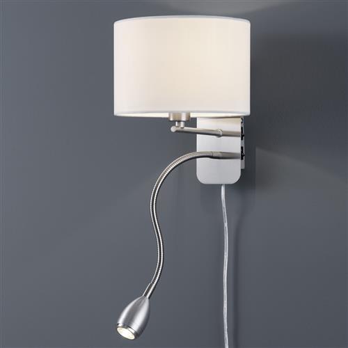 Hotel White Round Shade Double Wall Light 271170201