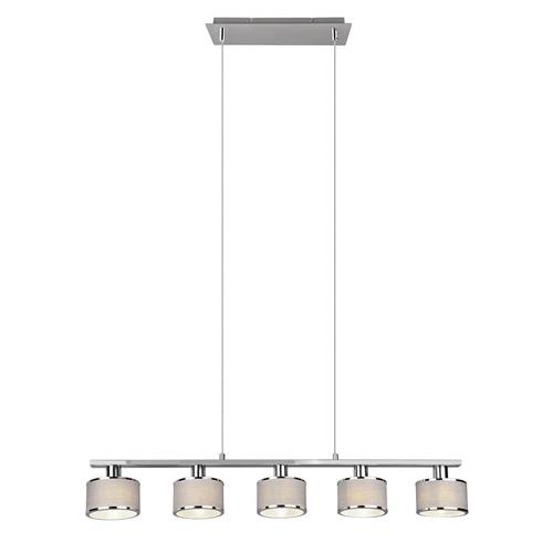 Kaprun Chrome And Grey Five Ceiling Bar Pendant 311600506