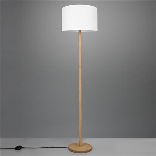 Korba Natural Wood & White Floor Lamp 401200101