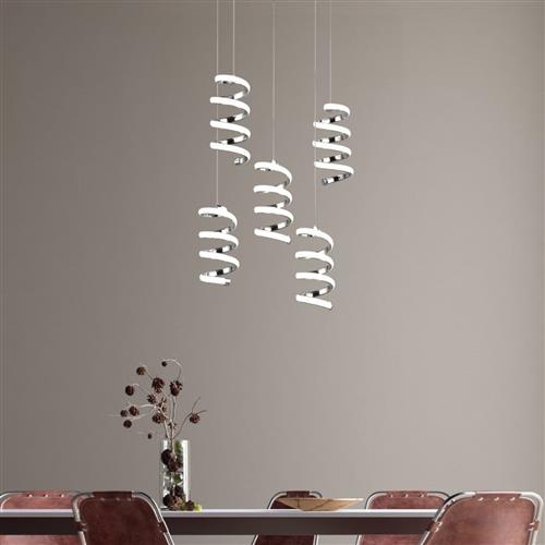 Laola Chrome Five Light LED Cluster Pendant R34185306