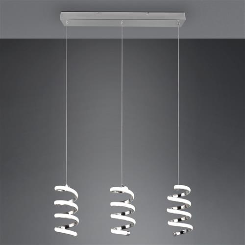 Laola LED Chrome Spiral Triple Ceiling Pendant R34183106