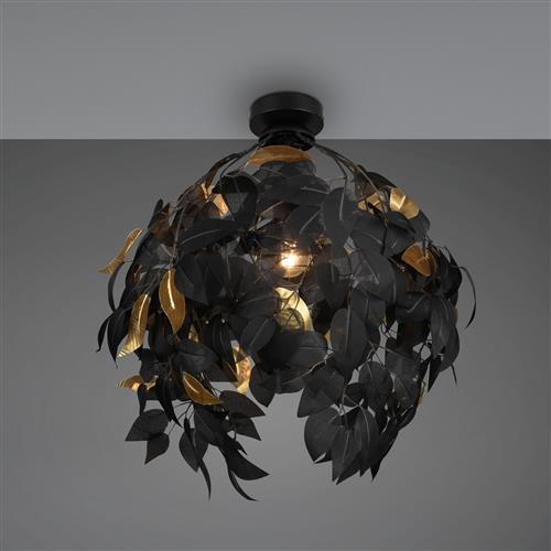 Leavy Black And Gold Semi-Flush Ceiling Fitting R60461032