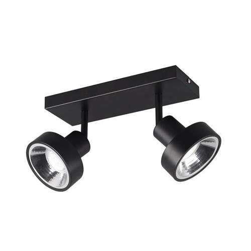 Leon Double Matt Black Ceiling Spotlight 800700232