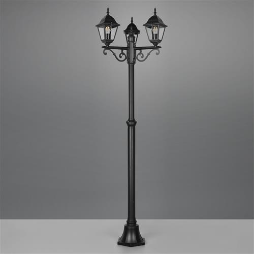 Livenza IP44 Matt Black Outdoor 2000mm Three Light Post 405760332