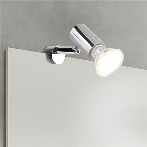 Lorenzo IP44 Chrome Mirror Clamp-On Bathroom Spot Light 283500106