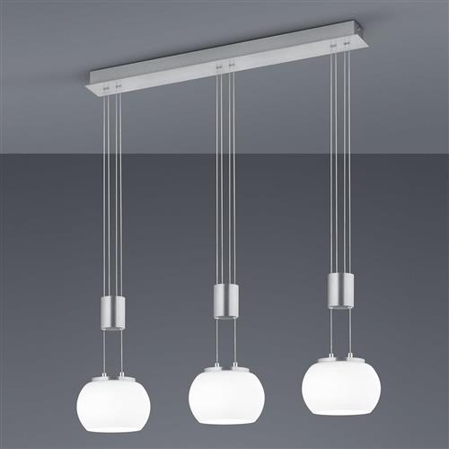 Madison LED Matt Nickel Triple Rise & Fall Pendant Fitting 342010307